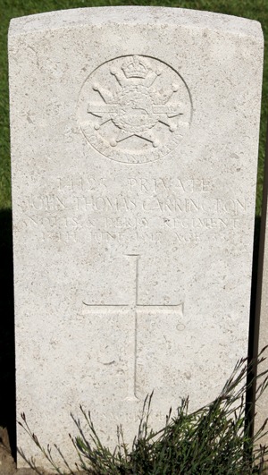 Private John Thomas Carrington grave