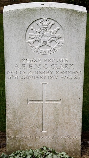 Private Albert Edward Ernest Victor Charles Clark grave