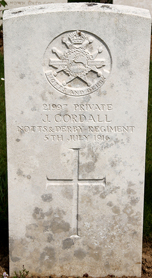 Private James Cordall grave