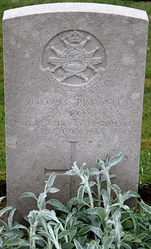 Private Albert Cox grave