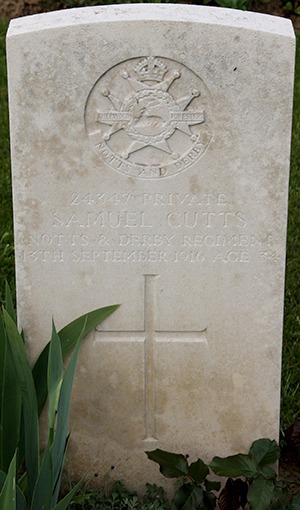 Private Samuel Cutts grave