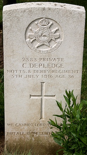 Private Charles Depledge grave