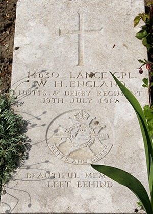 Lance Corporal Walter Hedley England grave