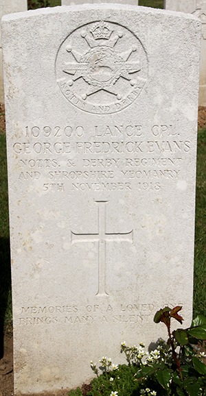 Lance Corporal George Frederick Evans grave
