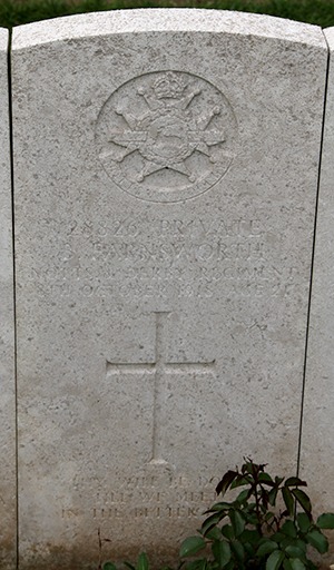 Private Bertie Farnsworth grave