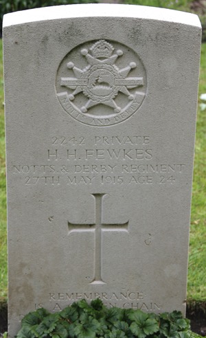 Private Hubert Holmes Fewkes grave
