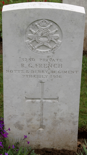 Private Robert George French grave