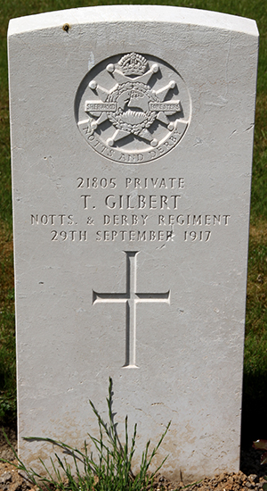 Private Tom Gilbert grave