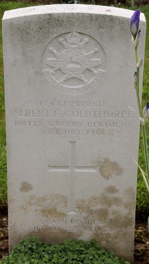 Private Albert Edward Goldthorpe grave