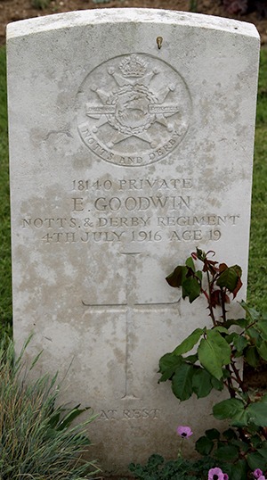 Private Ernest Goodwin grave