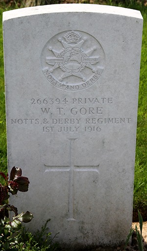 Private William Thomas Gore grave