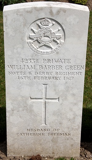 Private William Barber Green grave