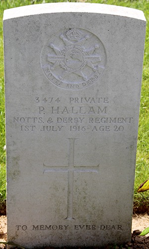 Private Percy Hallam grave
