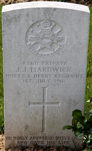 Private John James Hardwick grave