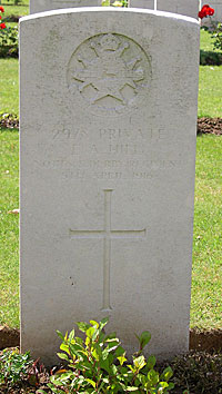 Private Ernest Alfred Hill grave