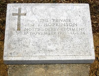 Private John Thomas Hopkinson grave