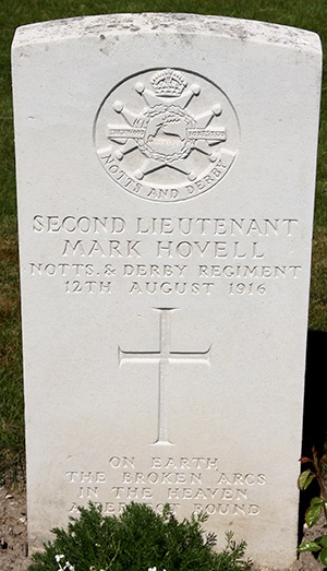 Second Lieutenant Mark Hovell grave