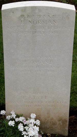 Private Bernard Norman grave