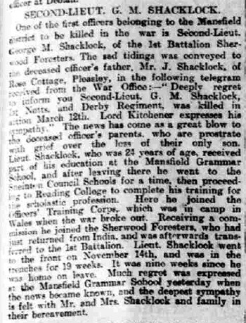 Second Lieutenant George Miller Shacklock art1