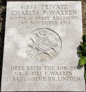 Private Charles Frederick Warren grave