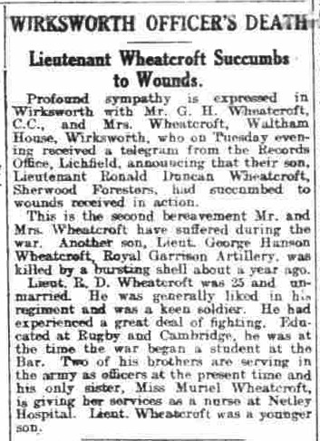 Lieutenant Ronald Duncan Wheatcroft