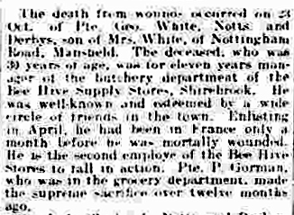 Private George Harry White