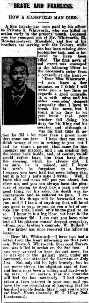 Private Sidney Whitworth