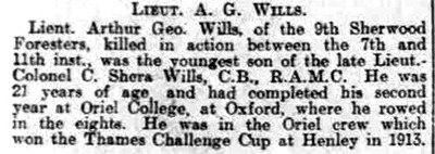 Lieutenant Arthur George Wills art