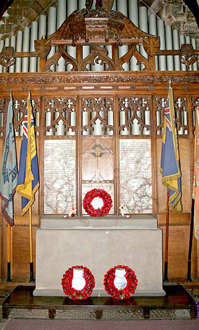 All Saint's Church War Memorial, Nottingham.