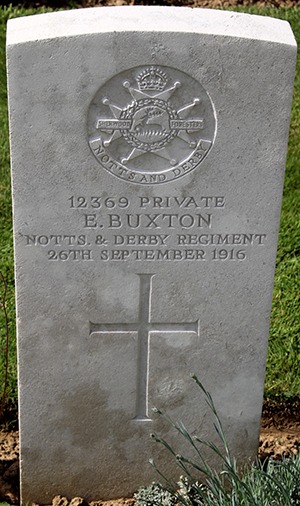 Private Ernest Buxton grave
