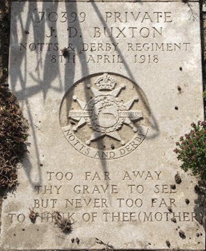 Private John Davis Buxton grave