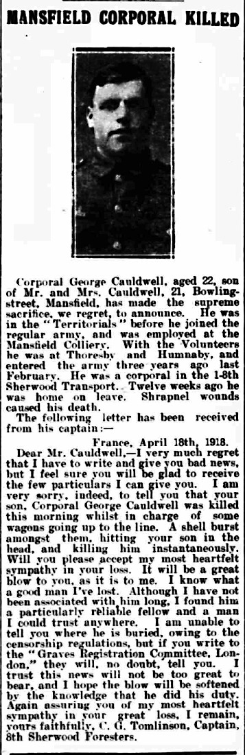 Corporal George Caudwell article