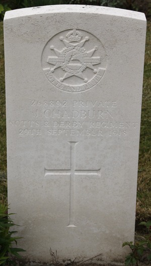 Private Joseph Chadburn grave