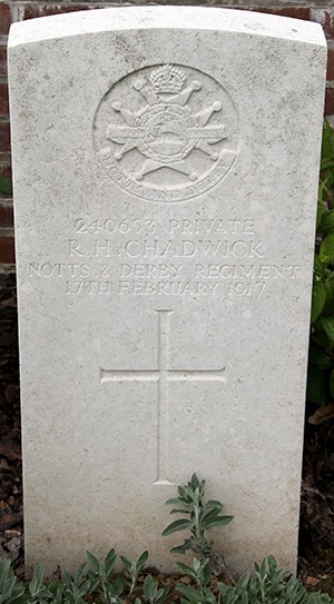 Private Robert Henry Chadwick grave