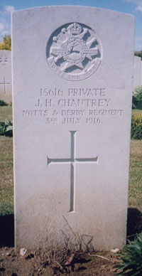 Private John George Henry Chantry grave