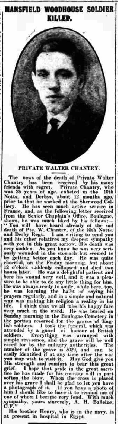 Private Walter Chantry article