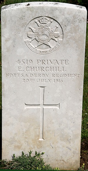 Private Edward Churchill grave