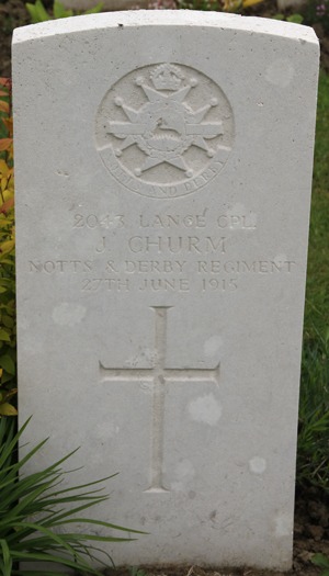 Lance Corporal James Churm grave