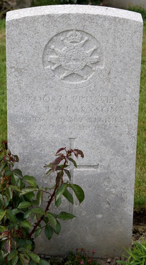 Private Arthur James Clarkson grave