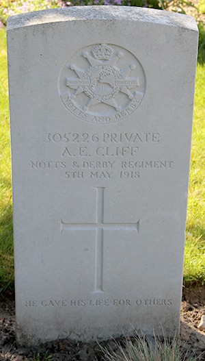 Private Albert Edward Cliff grave
