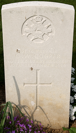 Private G. W. Cooper grave