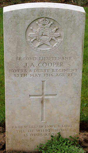 Second Lieutenant James Alfred Cooper grave