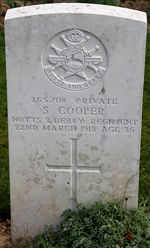 Private S. Cooper grave