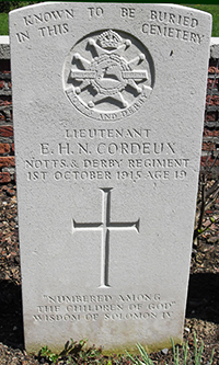 Lieutenant E. H. N. Cordeux grave