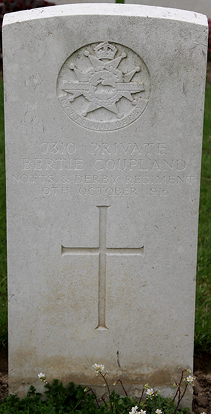 Private Bertie Coupland grave