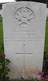 Private Stephen George Arthur Crump grave