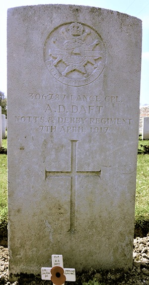 Lance Corporal Alfred Dennis Daft grave