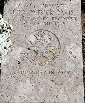 Private John Patrick Davis grave