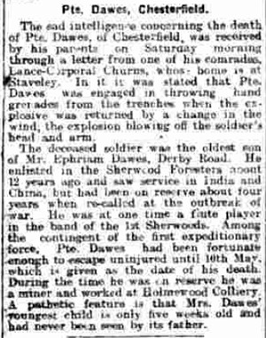 Lance Corporal Manasseh Dawes article