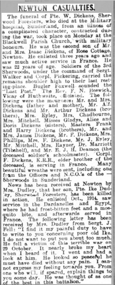 Private William Dickens article